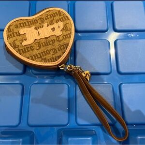 Juicy Couture Tan and Brown Heart Wristlet